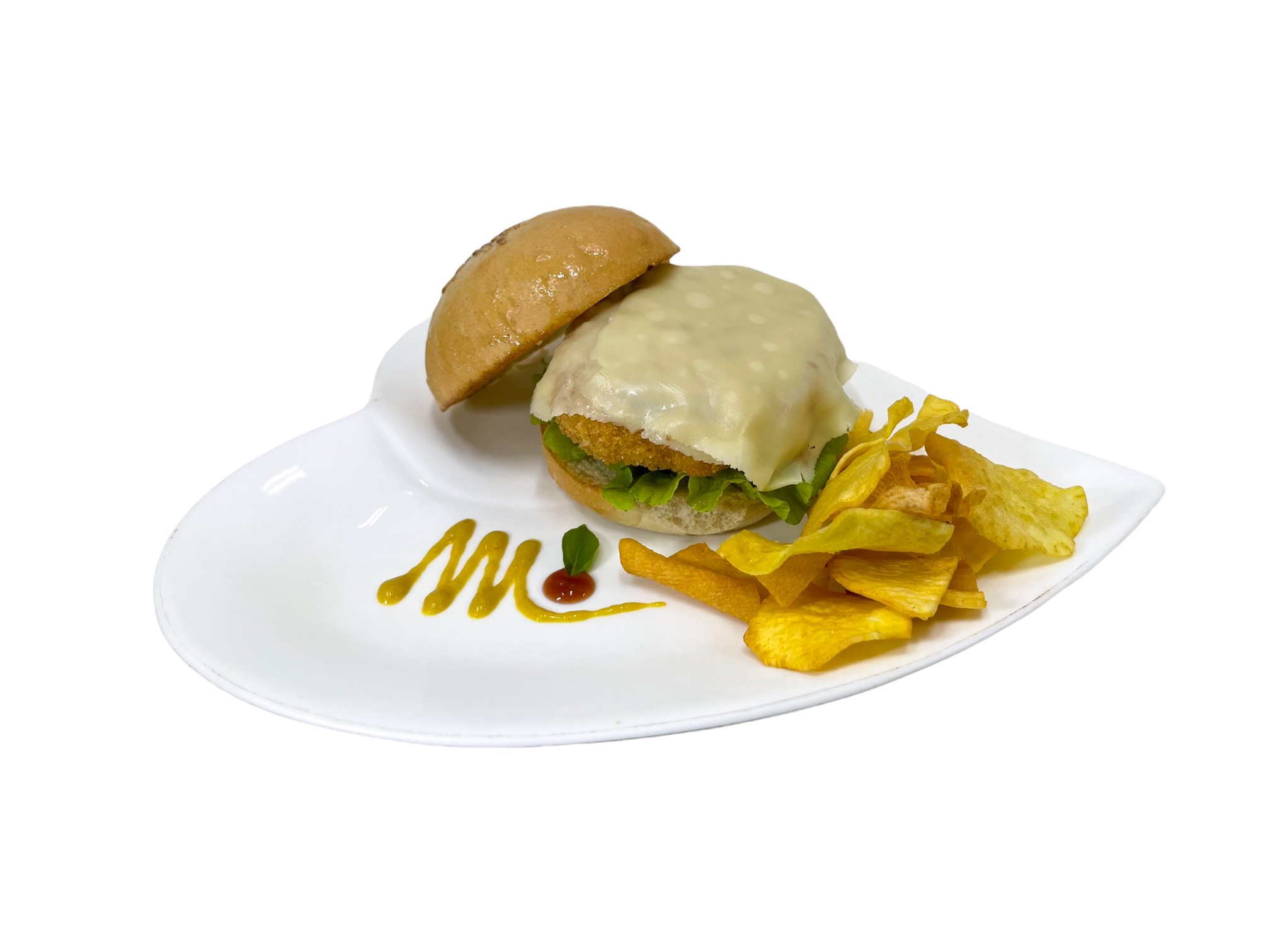  Gold chicken (hamburguesa de pollo empanada)